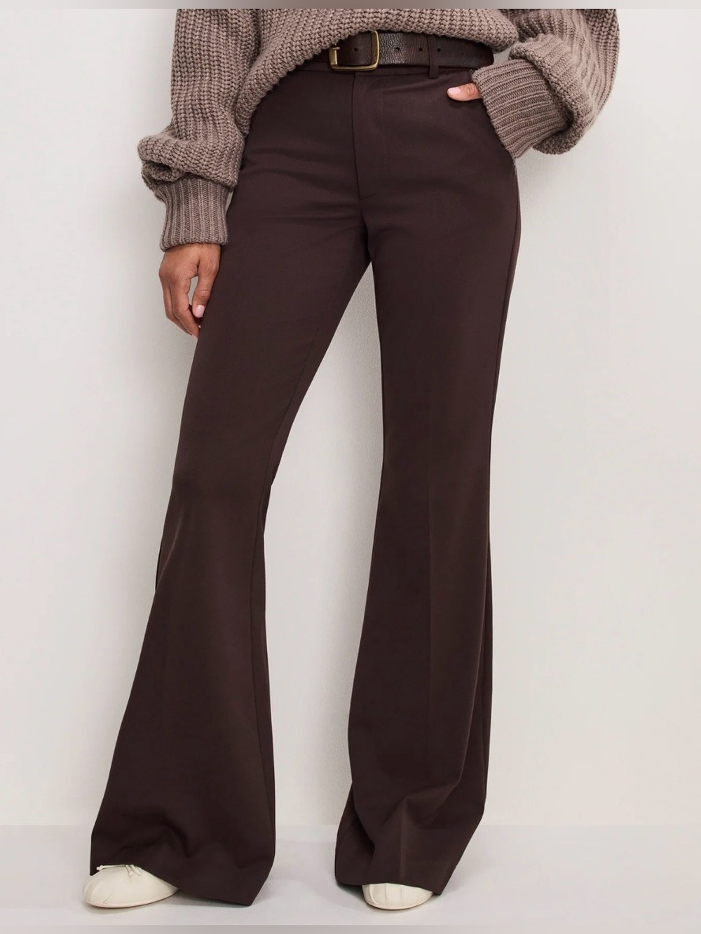 Good American Chocolate Brown Flare Pants